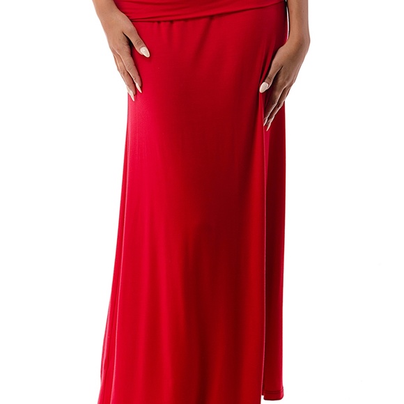 Red Maxi Skirt Summer & Fall | MADE IN USA - Picture 2 of 5